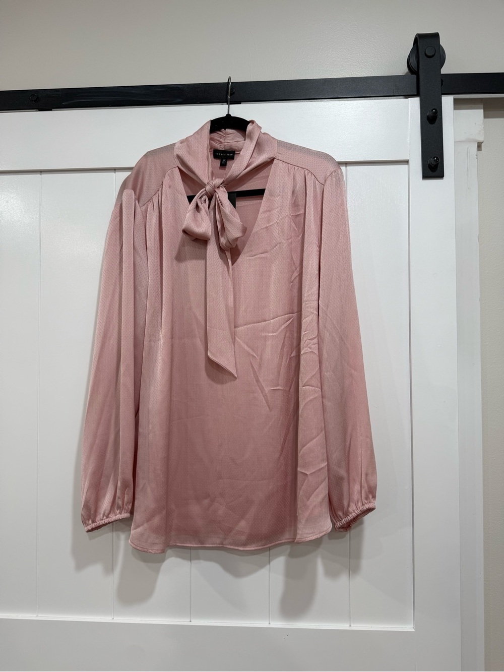 The Limited Blush Pink Tie-Neck Blouse